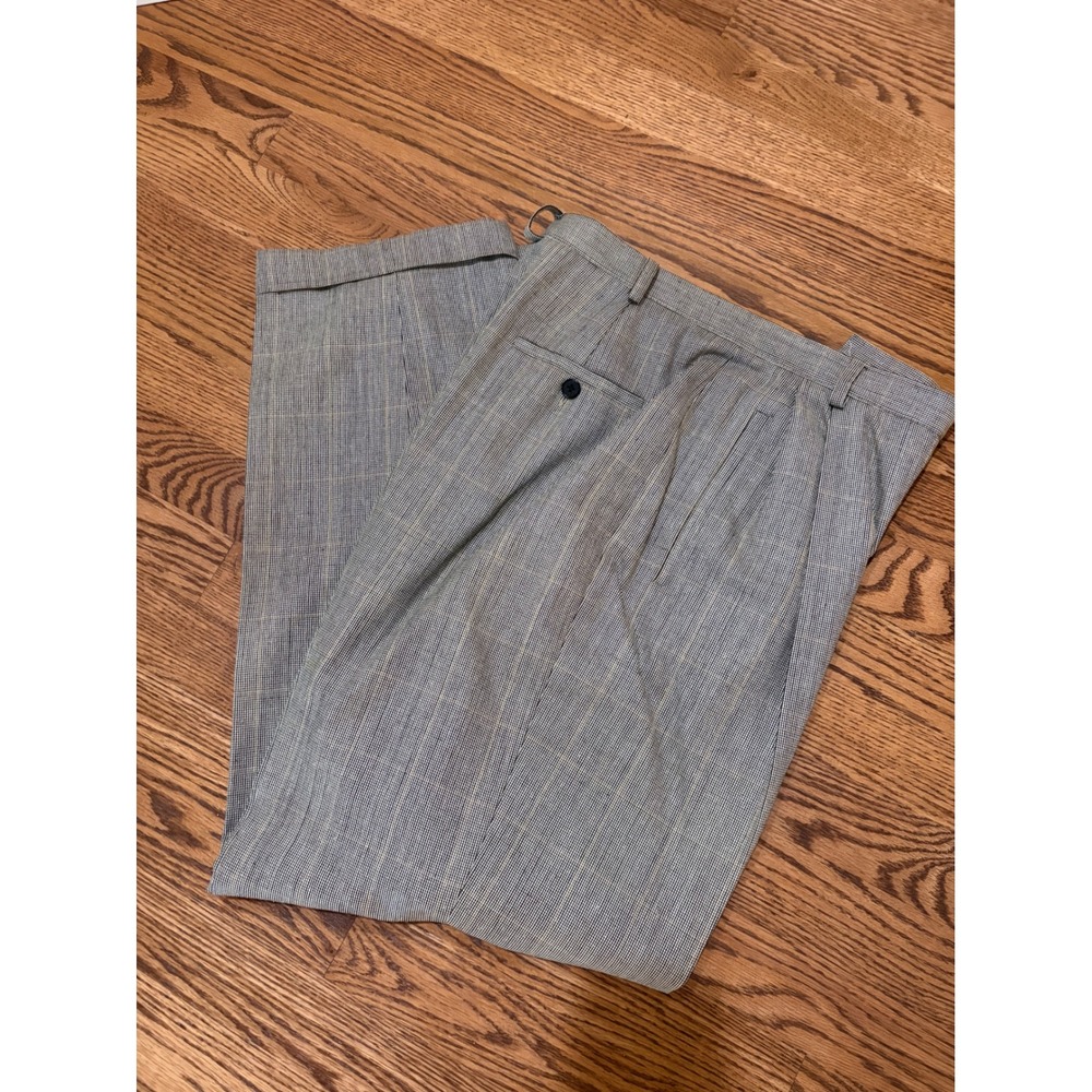 Ralph Lauren Trousers Women 8 Gray Excellent Vintage Wool Linen Pleated
Cuffed